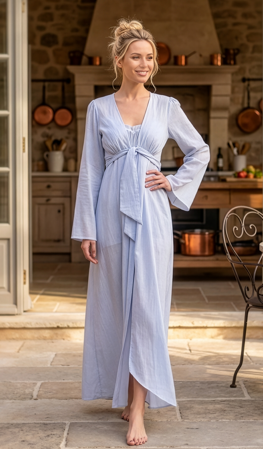 Diana Robe - Blue Whisper Cotton – ShopEverydayRitual.com